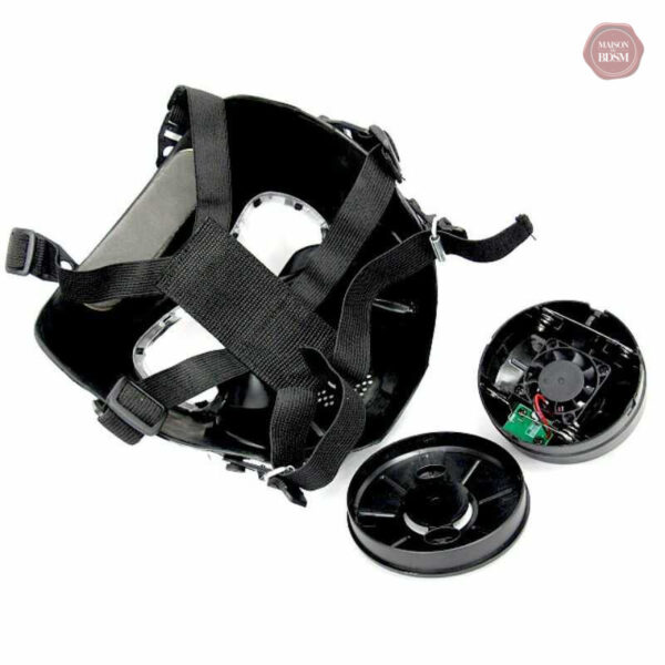 Masque à gaz noir pour pratiques BDSM intenses