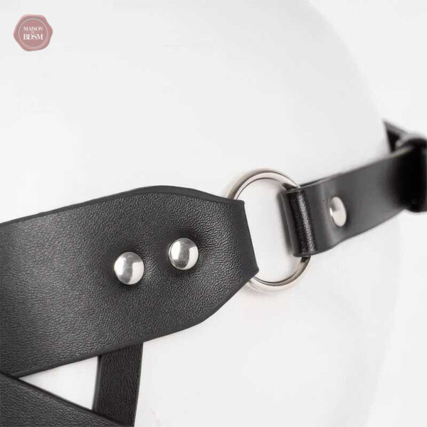 Masque masquant en cuir pour ébats intenses