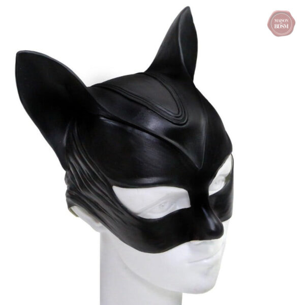 Masque chat en latex, accessoire de domination pour le BDSM
