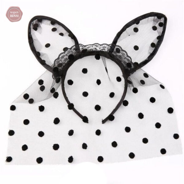 Accessoire BDSM : masque lapin en dentelle délicate