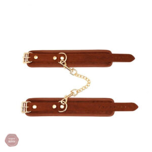 Menottes en cuir pour bondage et jeux érotiques