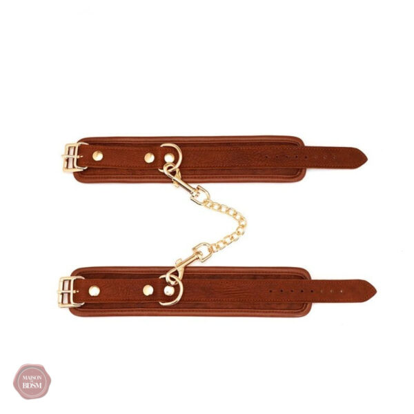 Menottes en cuir pour bondage et jeux érotiques