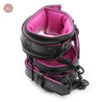 Menottes chevilles rembourrées noir rose pour BDSM