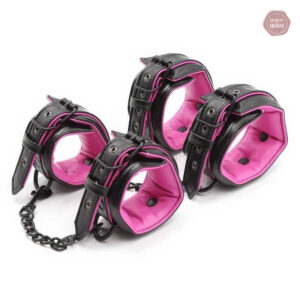 Menottes rembourrées noir et rose pour BDSM