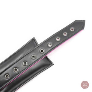 Menottes de bondage rembourrées, design noir et rose