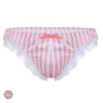 Volants délicats sur des panties Sissy rayés