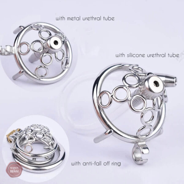 Cage de chasteté avec cercles soudés pour confort optimal