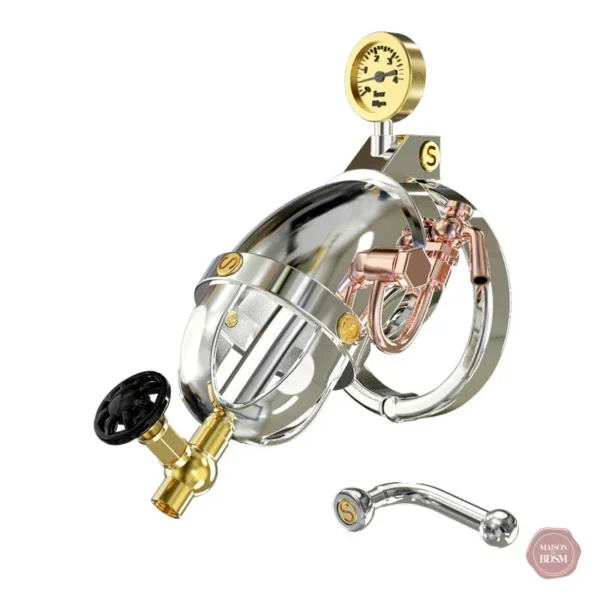 Cage de chasteté SteamPunk 316 en acier inoxydable