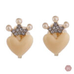 Boucles d'oreilles à clip couronne cœur Paulina