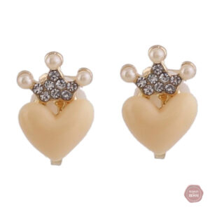 Boucles d'oreilles à clip couronne cœur Paulina