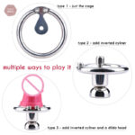 Cage de chasteté avec finition polie en acier