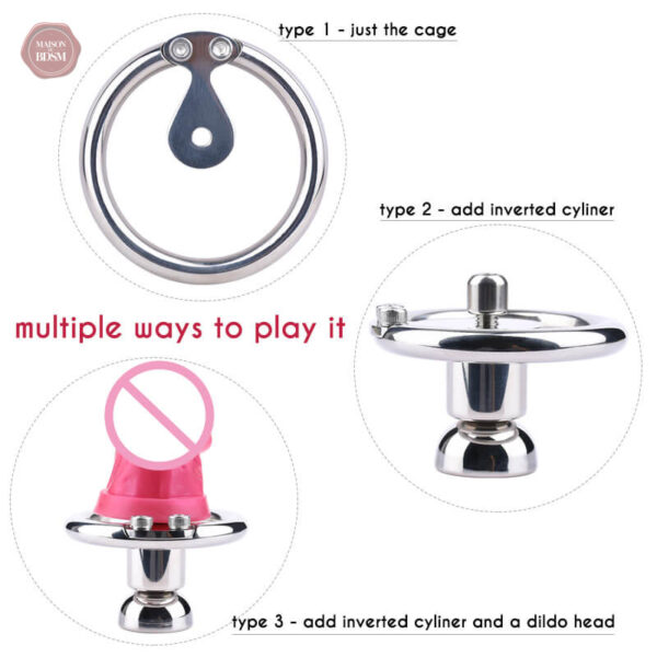 Cage de chasteté avec finition polie en acier