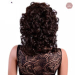 Perruque bouclée mi-longue, style tendance avec frange