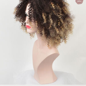 Perruque bouclée ombrée, style tendance