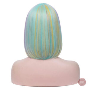 Perruque droite courte style bicolore