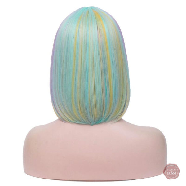 Perruque droite courte style bicolore