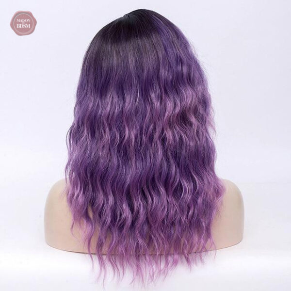 Perruque colorée rose et violet, 45,72 cm de longueur