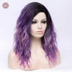 Accessoire tendance : perruque violette et rose, 45,72 cm