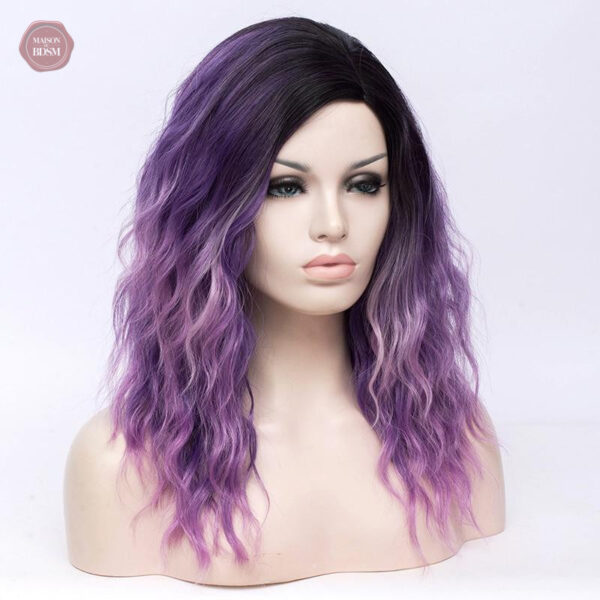 Accessoire tendance : perruque violette et rose, 45,72 cm