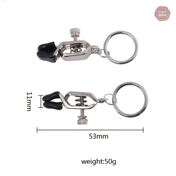 Accessoire sensuel : pinces tétons avec fixation facile
