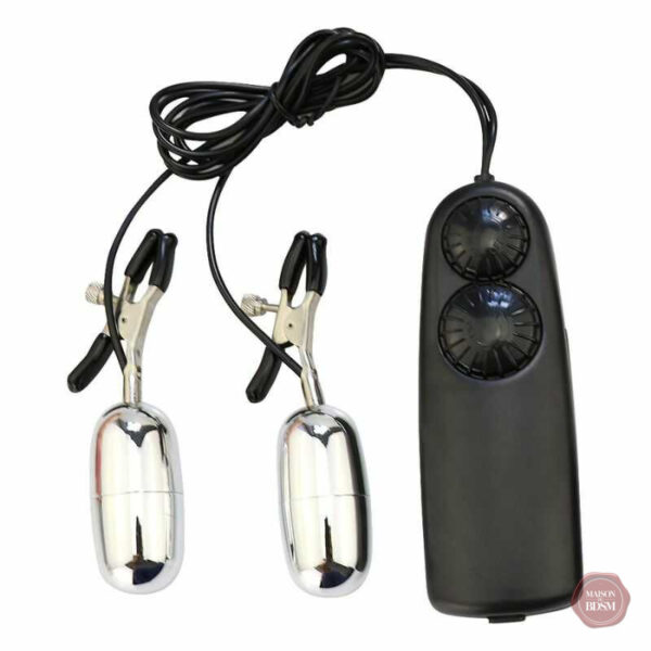 Accessoire de plaisir, pinces tétons à stimulation électrique
