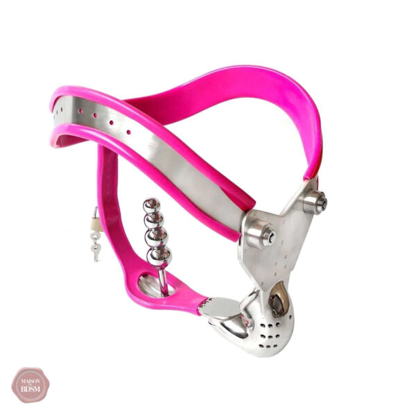 Ceinture de chasteté avec plug anal pour stimulation