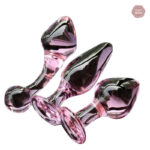 Plug anal en verre rose élégant et raffiné