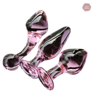 Plug anal en verre rose élégant et raffiné