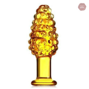 Plug anal en verre jaune, design élégant et moderne