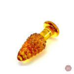 Accessoire intime en verre, couleur jaune, pour plaisirs variés