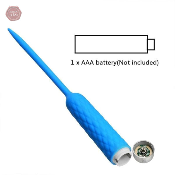Plug anal en silicone bleu avec 10 modes de vibration