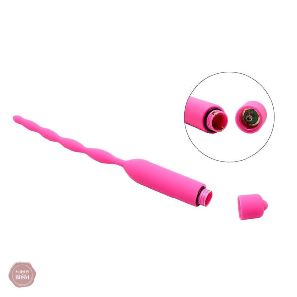 Plug silicone vibrant avec texture ondulée pour stimulation