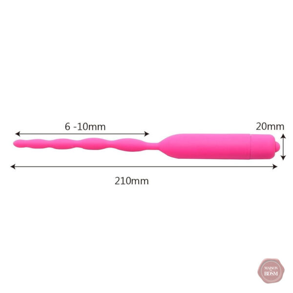 Sonde urètre en silicone, design ondulé et vibrant