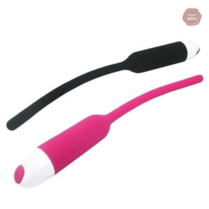 Plug pénien vibrant en silicone noir, 7 vitesses