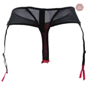 Porte-jarretelles dentelle à pois noir élégant et séduisant