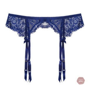 Porte-jarretelles en dentelle bleue élégante