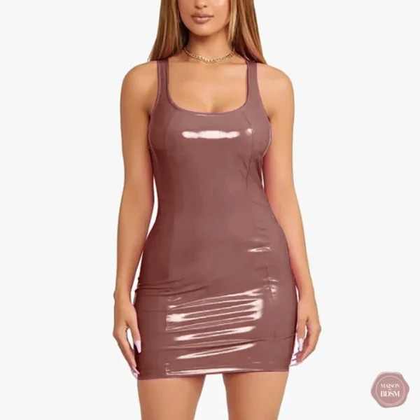 Tenue de soirée sexy en rose et multicolore