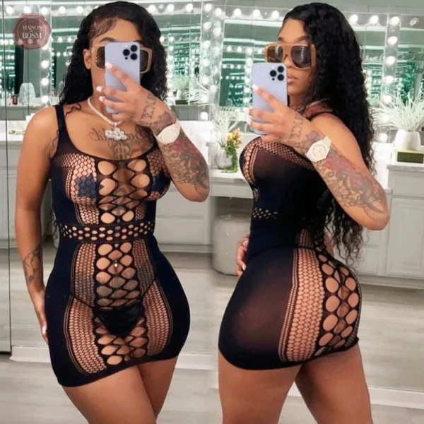 Vêtement en résille pour un look travesti unique