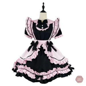 Costume sexy en style Lolita, noir et rose