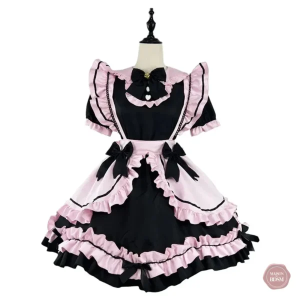 Costume sexy en style Lolita, noir et rose