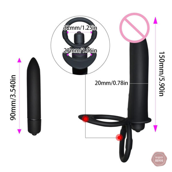 Accessoire intime sangle sur gode, plaisir partagé