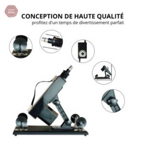 Accessoire de plaisir : sex machine avec 7 godes différents