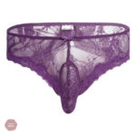 Culotte Sissy en dentelle avec fesses ouvertes