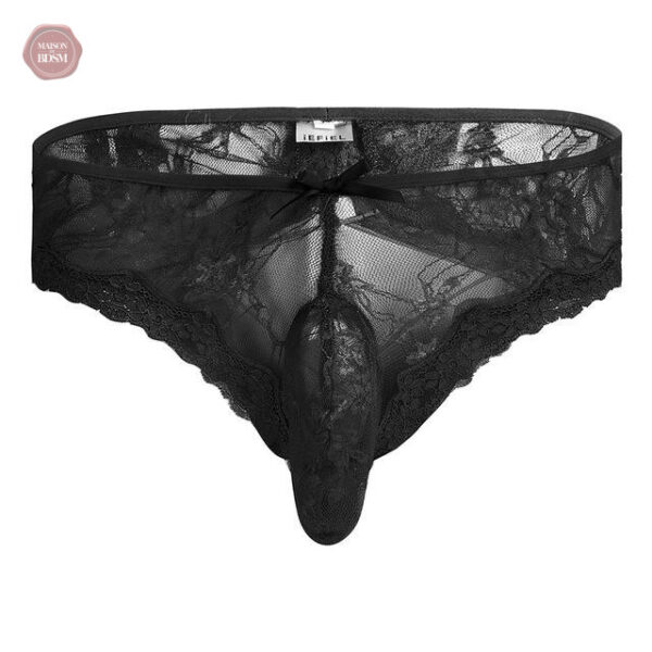 Sous-vêtement Sissy en dentelle, style fesses découvertes