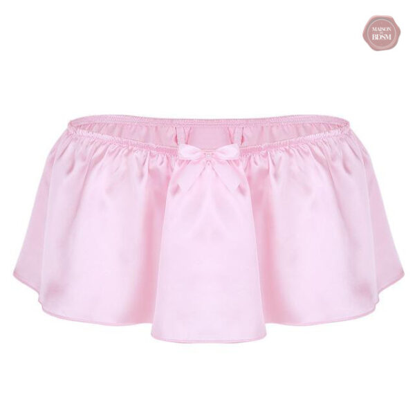Lingerie sissy brillante avec jupe pour homme élégant