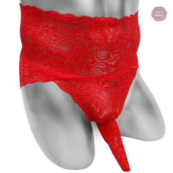 Slip sexy en dentelle pour homme