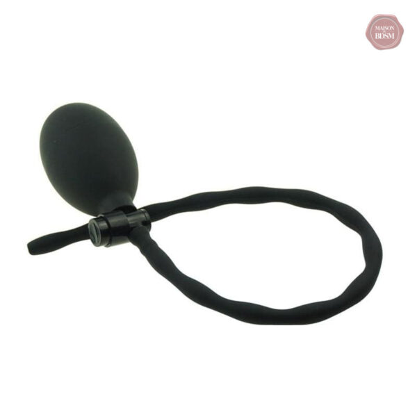 Sonde urétrale gonflable en silicone noire perlée