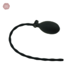 Plug urétral noir en silicone, texture douce perlée