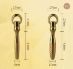 Accessoire pour jeux intimes : sonde urètre dorée 3 pièces