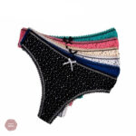 Set de strings en dentelle, coton doux, 6 pièces incluses